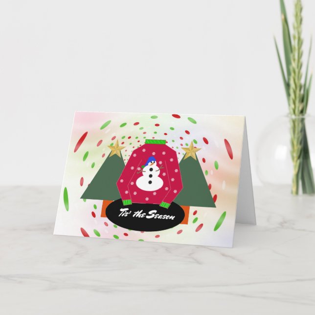 Ugly Christmas Sweater Season Nostalgie Feiertagskarte (Vorderseite)