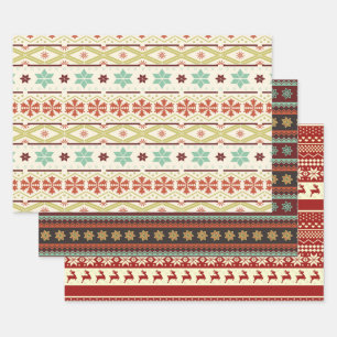 Ugly Christmas Sweater Series Wrapping Paper Sheet Geschenkpapier Set