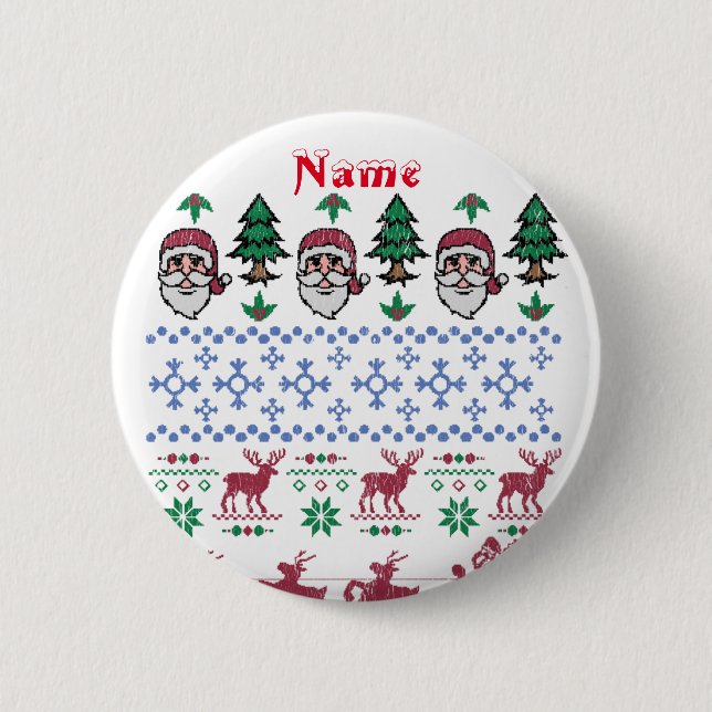 Ugly Christmas Sweater Style Thunder_Cove Button (Vorderseite)