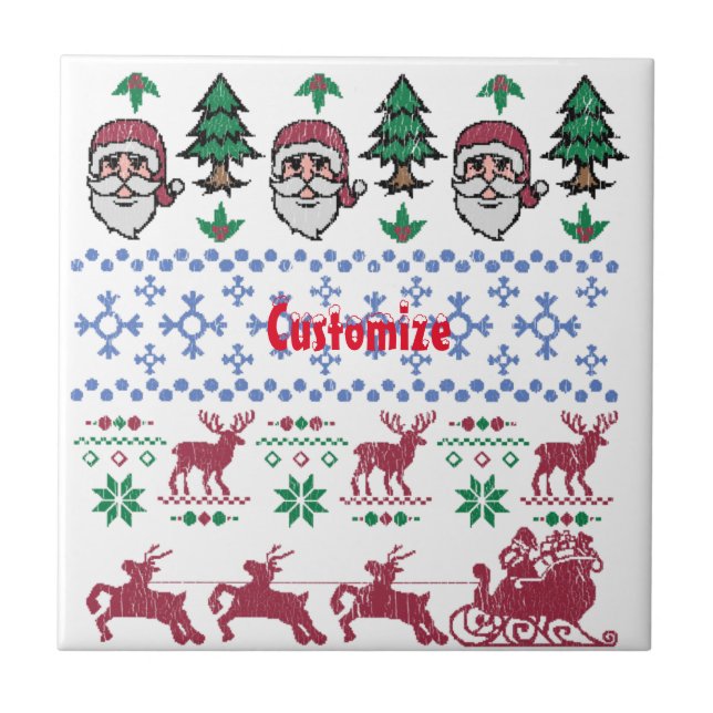 Ugly Christmas Sweater Style Thunder_Cove Fliese (Vorderseite)