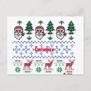 Ugly Christmas Sweater Style Thunder_Cove Postkarte