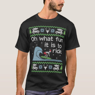 Ugly Christmas Sweater Surfer Surf T-Shirt