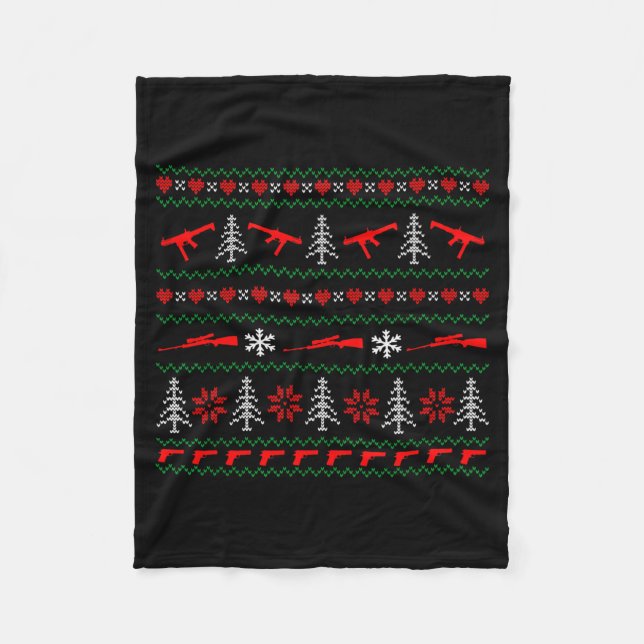 Ugly Christmas Sweater Tactical Merry Christmas  Fleecedecke (Vorderseite)