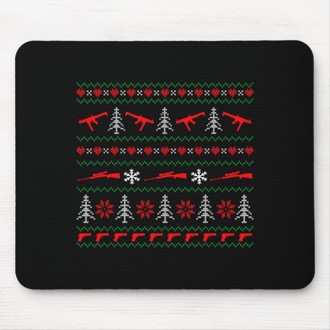 Ugly Christmas Sweater Tactical Merry Christmas  Mousepad (Vorne)