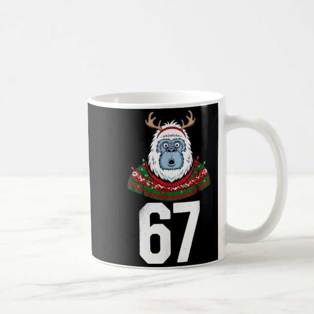 Ugly Christmas Sweater Yeti Gorilla Reindeer 67  Kaffeetasse (Rechts)