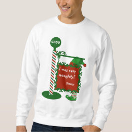 Ugly Christmas Sweatshirt "I was very nauty"