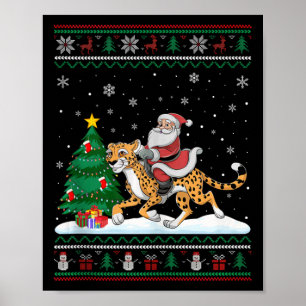 Ugly Christmas Tree Lights Xmas Weihnachtsmannscha Poster