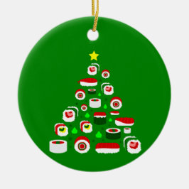 ugly christmas tree sushi keramik ornament