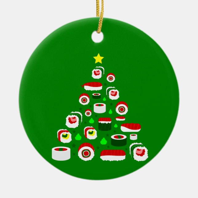 ugly christmas tree sushi keramik ornament (Vorne)