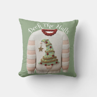 Ugly Christmas Tree Sweater Throw Kissen