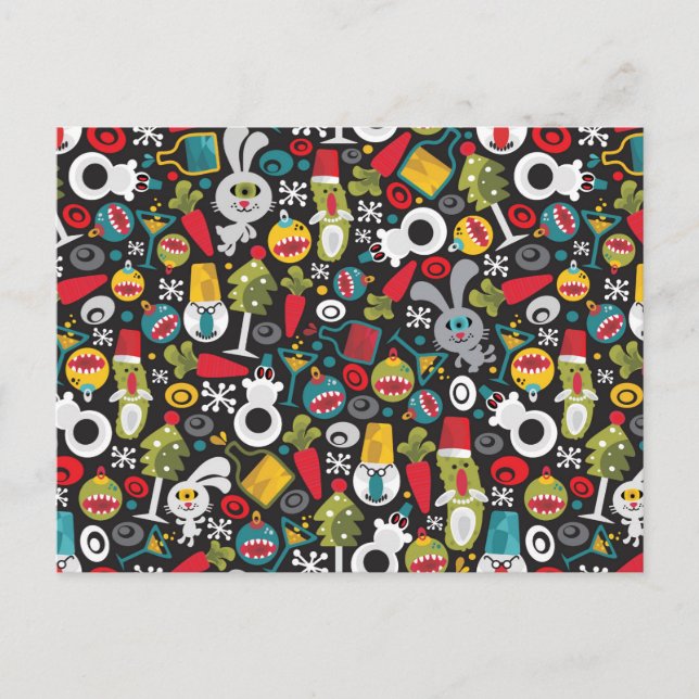 Ugly Christmas und Happy New Year Postkarte (Vorderseite)