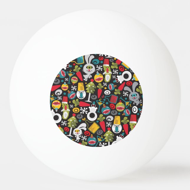 Ugly Christmas und Happy New Year Tischtennisball (Vorderseite)