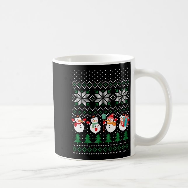 Ugly Christmas Xmas Tree Snowman Santa Claus New Y Kaffeetasse (Rechts)