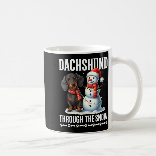 Ugly Dachshund Christmasthrough The Snow Gift Chri Kaffeetasse (Rechts)
