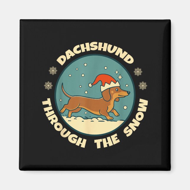 Ugly Dachshund Christmasthrough The Snow Gift Chri Magnet (Vorne)