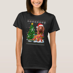 Ugly Dackel Hund Weihnachtsmannmütze Weihnachtsbau T-Shirt
