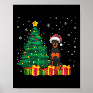 Ugly Doberman Pinscher Weihnachtsmannmütze Weihnac Poster