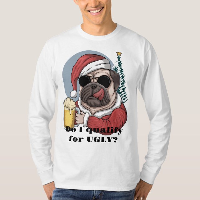 Ugly Dog Face Thug Bier Sonnenbrille T-Shirt (Vorderseite)