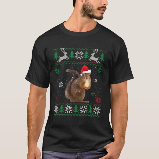 Ugly Eichhörnchen Santa Animals T-Shirt (Vorderseite)