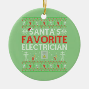 Ugly Electrician Xmas Geschenk Santa Lieben Electr Keramik Ornament