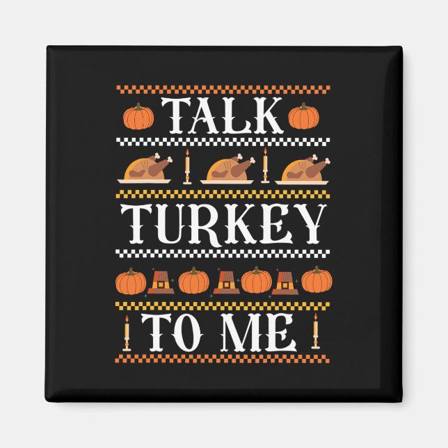 Ugly Erntedank Funny Sprich Türkei zu Fall Magnet (Vorne)