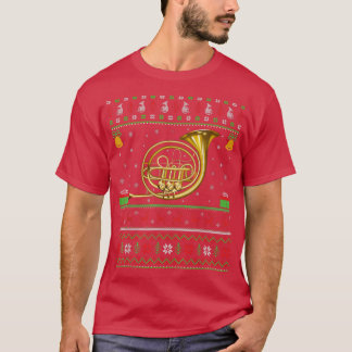 Ugly French Horn Music Lover Lighting French Horn T-Shirt