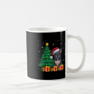 Ugly Frenchie Weihnachtsmannmütze Christmas Lights Kaffeetasse