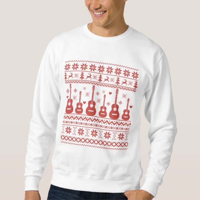 Ugly Frohe Weihnachts Pullover akustische Gitarre (Vorderseite)