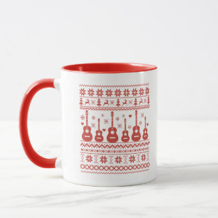 Ugly Frohe Weihnachts Pullover akustische Gitarre Tasse