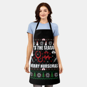 Ugly Frohe Weihnachts-Pullover Krankenschwester Schürze