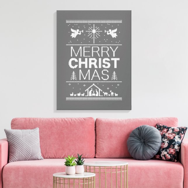 Ugly Frory Christmas Sweater Religious Christlich Leinwanddruck (Insitu (Wohnzimmer))