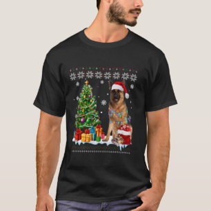 Ugly German Shepherd Dog Weihnachtsmannmütze Weihn T-Shirt