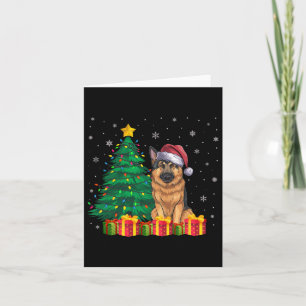 Ugly German Shepherd Weihnachtsmannmütze Weihnacht Karte