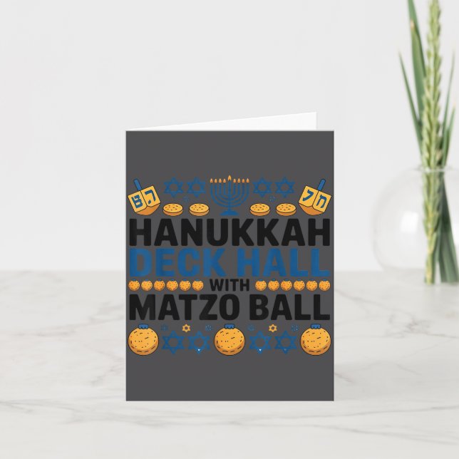 Ugly Hanukkah Deck Hall With Matzo Ball Chanukah  Karte (Vorderseite)