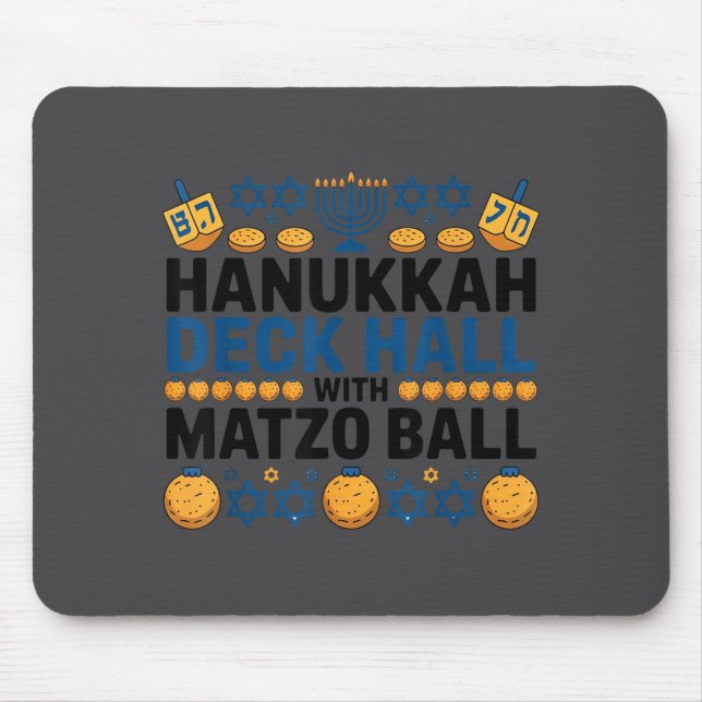 Ugly Hanukkah Deck Hall With Matzo Ball Chanukah  Mousepad (Vorne)