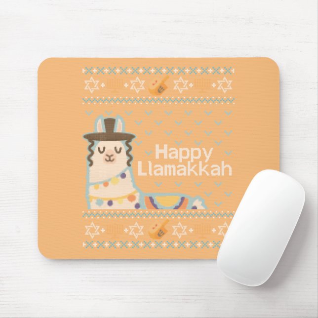 Ugly Hanukkah Llama Llamakkah Mousepad (Mit Mouse)