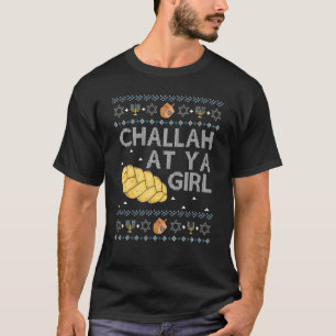 Ugly Hanukkah Sweater Challah bei Ya Girl Matching T-Shirt