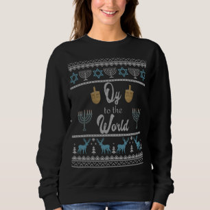 Ugly Hanukkah Sweater Menorah Oy zur Welt Chan Sweatshirt