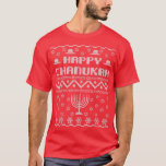 Ugly Hanukkah Sweater T - Shirt Chanukah Menora<br><div class="desc">Ugly Hanukkah Sweater T - Shirt Chanukah Menora.</div>