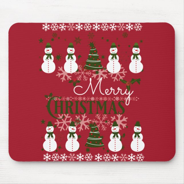 Ugly Holiday Sweater Frohe Weihnachten Mousepad (Vorne)