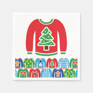 Ugly Holiday Sweater Party Xmas Christmas Tre Napk Serviette