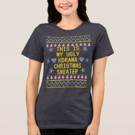 Ugly K-Drama Christmas Sweater Tri-Blend Shirt