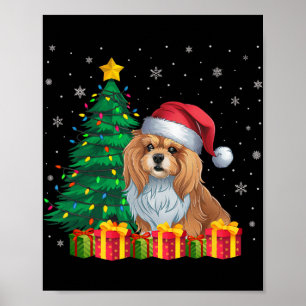 Ugly Lhasa Apso Weihnachtsmannmütze Christmas Ligh Poster