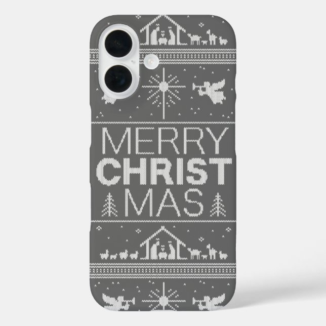 Ugly Merry CHRISTmas Sweater Christ Christlich Case-Mate iPhone Hülle (Rückseite)
