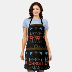Ugly Merry CHRISTmas Sweater Christlich Colorful Schürze