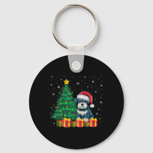 Ugly Miniature Schnauzer Weihnachtsmannmütze Weihn Schlüsselanhänger