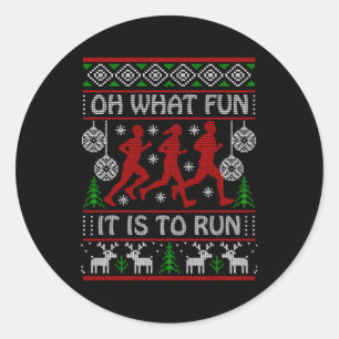 Ugly Oh W Fun Es ist, hässlich laufen Runder Aufkleber