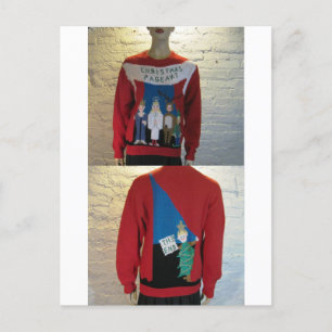 Ugly Santa Sweater für den Sieg! Feiertagspostkarte