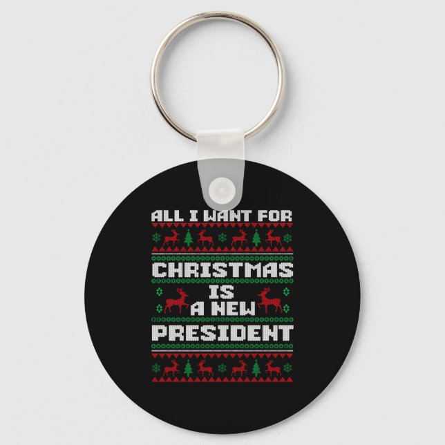 Ugly Sweater All I Want For Christmas Is A New Pre Schlüsselanhänger (Vorderseite)