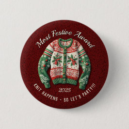 Ugly Sweater Award Party Button